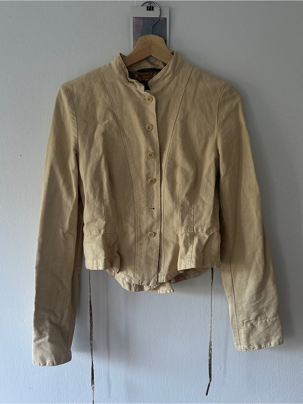 Beige Women's Button-Front Jacket